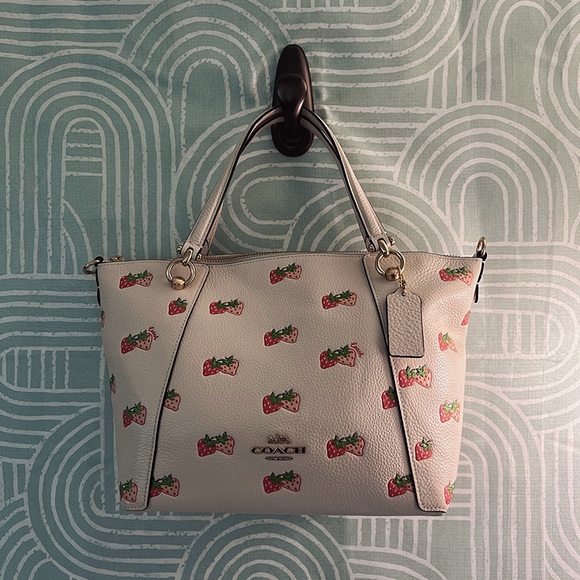 Coach Handbags - Coach Cream Tote with Strawberry Design